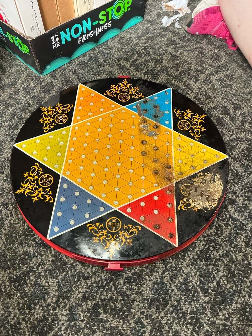 Vintage Ohio Art 2-in-1 Chinese and Standard Checkers Metal Game Board